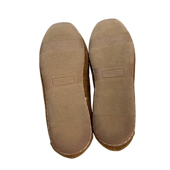 Polo Ralph Lauren mens Size 13 Brown collins moccasin Embroidered Logo slipper - Picture 7 of 8
